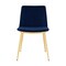 Armen Living Messina Modern Blue Velvet and Gold Metal Leg Dining Room Chairs, PK2 LCMSSIGLBLU - alternate 2
